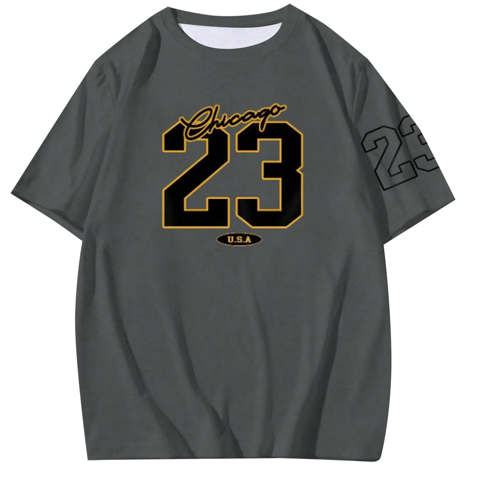 thumbnail image 2 of Camiseta personalizada con estampado alfanumérico para hombre - Cuello redondo y manga corta - Mezcla de algodón, nombre/número personalizado para regalos únicos, 2 of 7